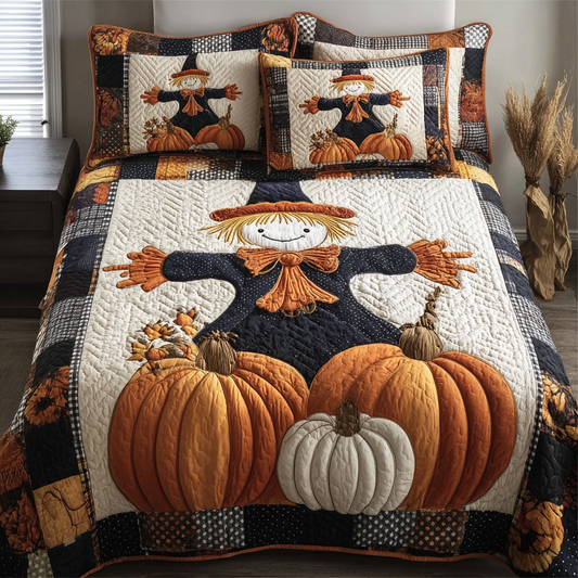 Scarecrow Smile 3-Piece Quilted Bedding Set NCU0DK9099