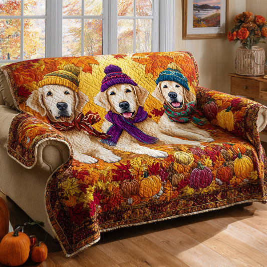 Scarf Golden Retriever Quilted Sofa Cover NCU0HH985