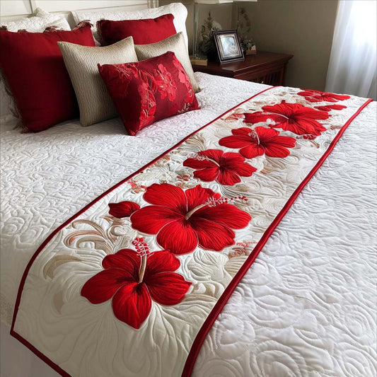 Scarlet Blooms Quilted Bed Runner NCU0NT8591