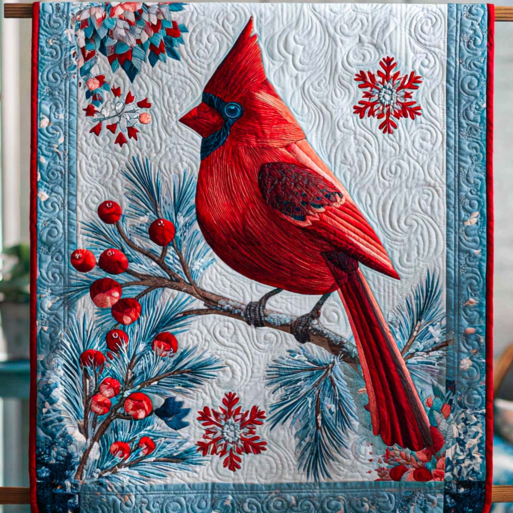 Scarlet Cardinal Quilted Blanket NCU0NT9856