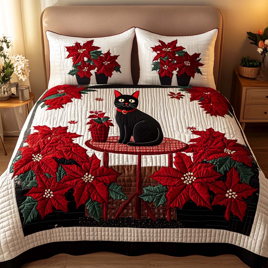 Scarlet Elegance 3-Piece Quilted Bedding Set NCU0NT2440