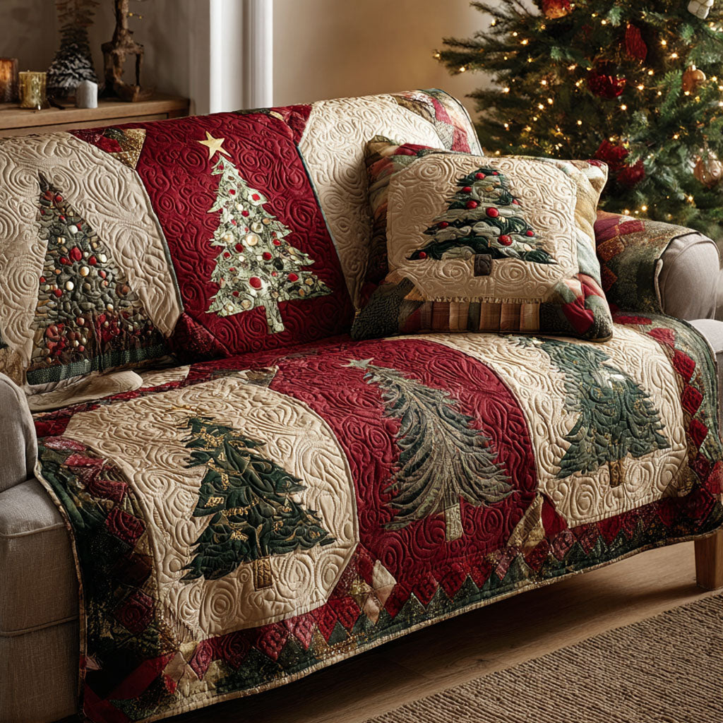 Christmas Tree Quilted Sofa Cover NCU0VT356
