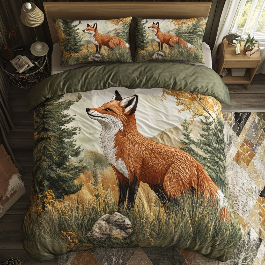 Scarlet Fox 3-Piece Quilted Bedding Set NCU0DK6921