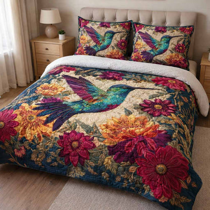 Scarlet Garden 3-Piece Quilted Bedding Set NCU0XD2566