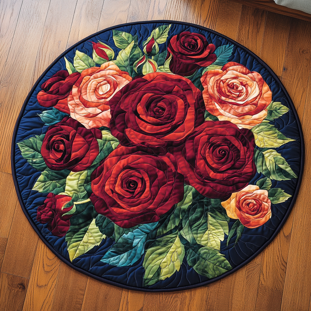 Scarlet Grace Quilted Round Mat NCU0VH5108