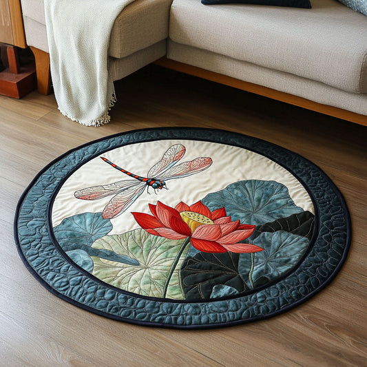 Scarlet Harmony Quilted Round Mat NCU0NT3829