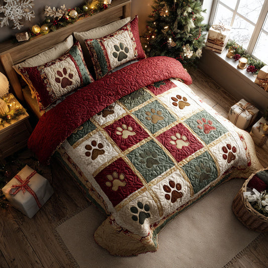 Scarlet Paws 3-Piece Quilted Bedding Set NCU0TV1143