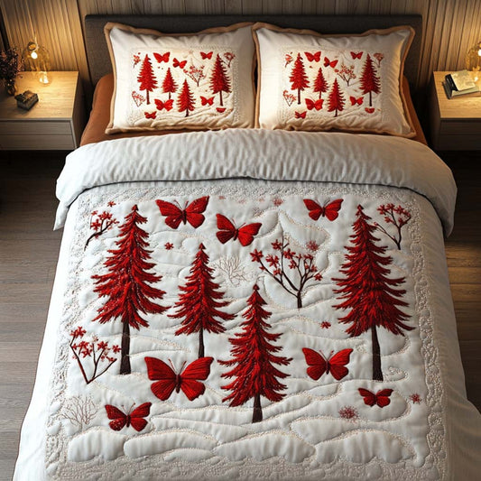 Scarlet Pines 3-Piece Quilted Bedding Set NCU0NT2288