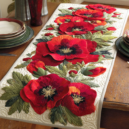 Scarlet Poppy Dream Quilted Table Runner NCU0TD704