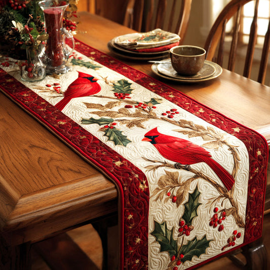Scarlet Presence Quilted Table Runner NCU0TV258