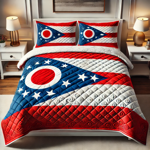 Scarlet Pride 3-Piece Quilted Bedding Set NCU0DV5037
