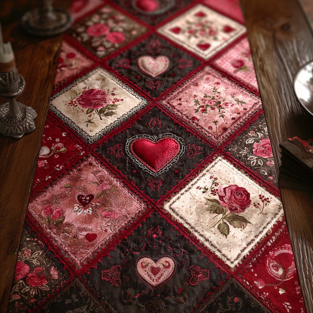 Cottage Heart Quilted Table Runner NCU0VT366