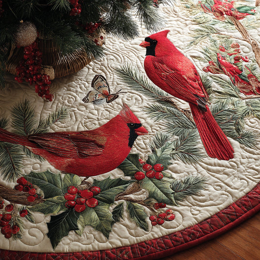 Scarlet Snow Quilted Christmas Tree Skirt NCU0DV7846