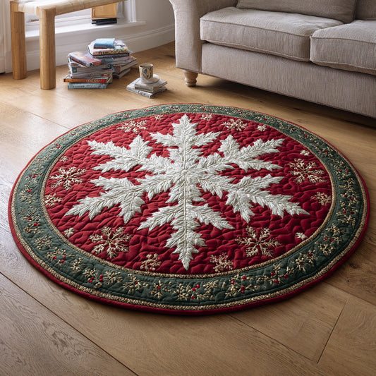 Scarlet Snowflake Echo Quilted Round Mat NCU0HH417