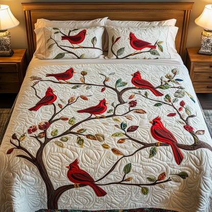 Scarlet Symphony 3-Piece Quilted Bedding Set NCU0VH1114