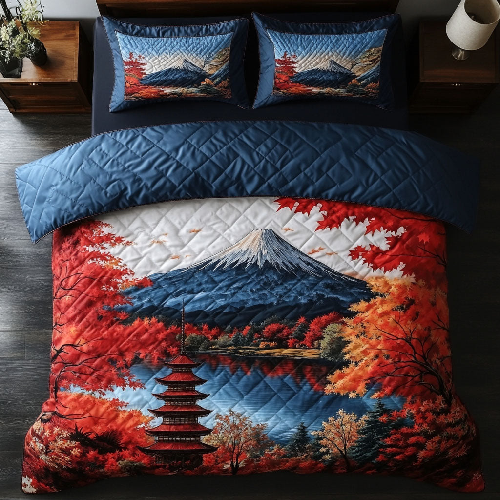Scarlet Temple Sky 3-Piece Quilted Bedding Set NCU0NT7395