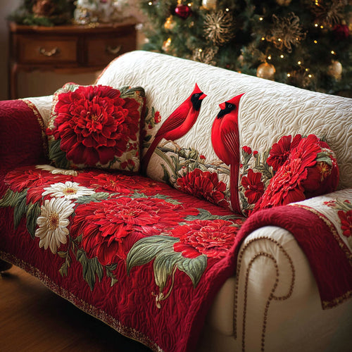 Scarlet Whispers Quilted Sofa Cover NCU0DV8513