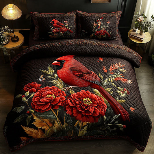 Scarlet Wings of Ohio 3-Piece Quilted Bedding Set NCU0PT6187