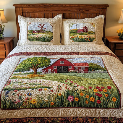 Scenic Farmstead 3-Piece Quilted Bedding Set NCU0PT6799