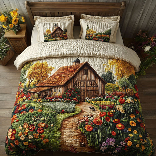 Scenic Homestead 3-Piece Quilted Bedding Set NCU0PT5583