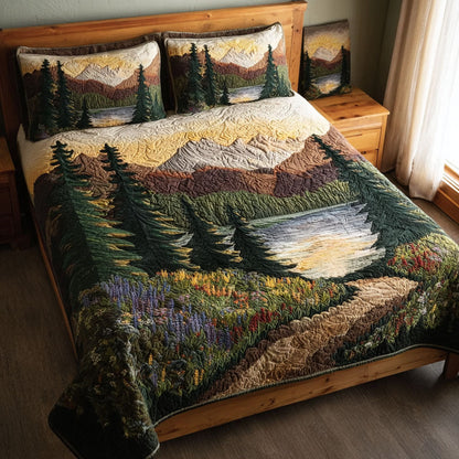 Scenic Wood 3-Piece Quilted Bedding Set NCU0DK11627