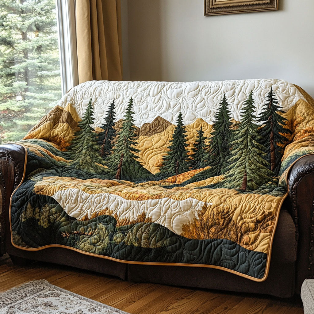 Scenic Wood Quilted Sofa Cover NCU0DK11669