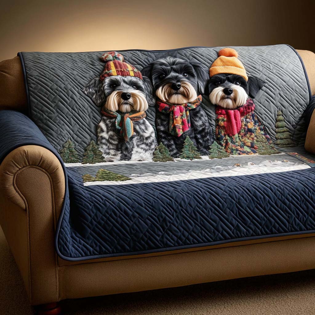 Schnauzer Charm Quilted Sofa Cover NCU0NT11473