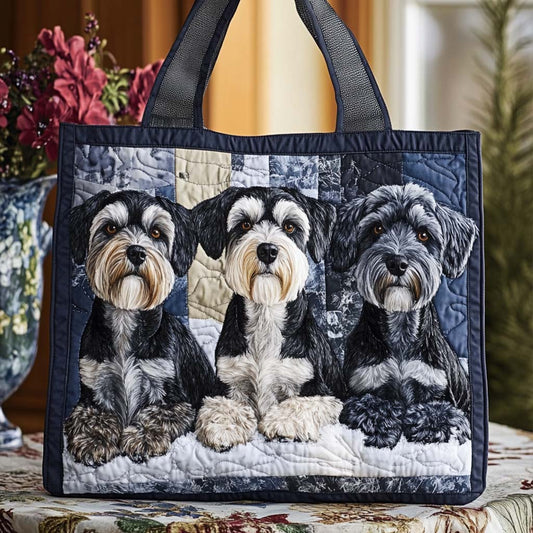 Schnauzer Gentle Look Quilted Tote Bag NCU0NT9774