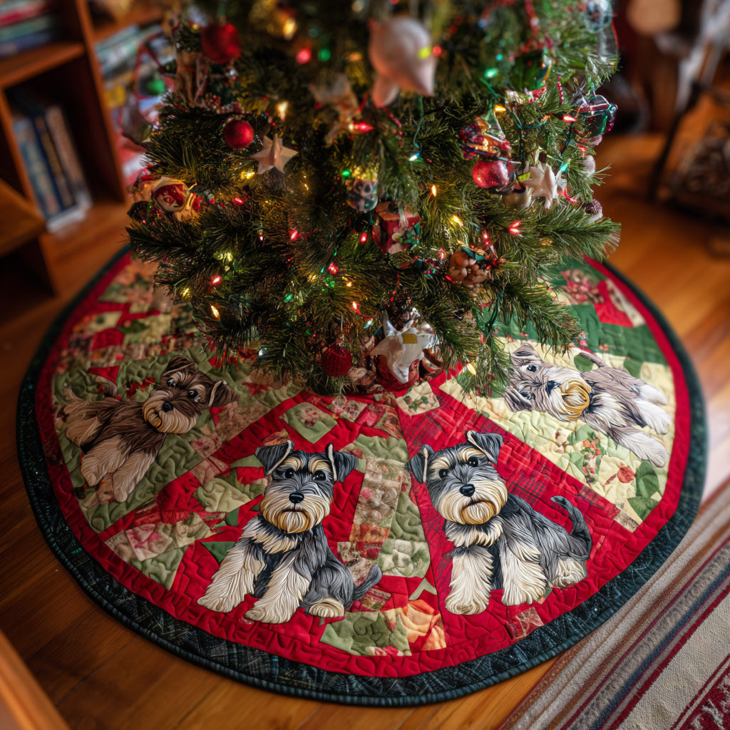 Schnauzer Noel Quilted Christmas Tree Skirt NCU0DV7625