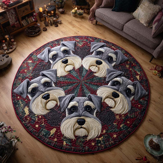 Schnauzer Noel Star Quilted Round Mat NCU0XD680