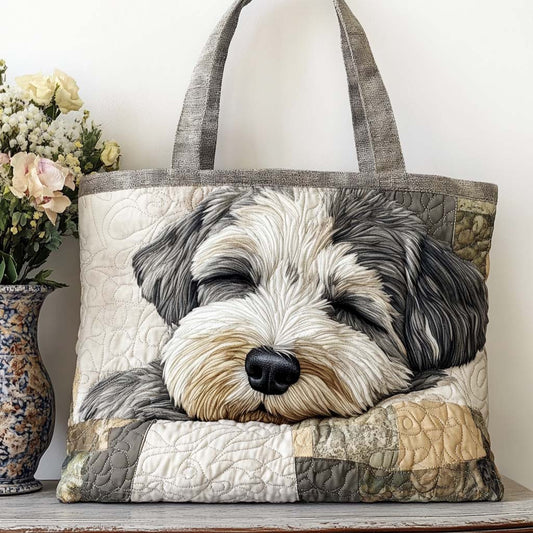 Schnauzer Peaceful Rest Quilted Tote Bag NCU0NT9776