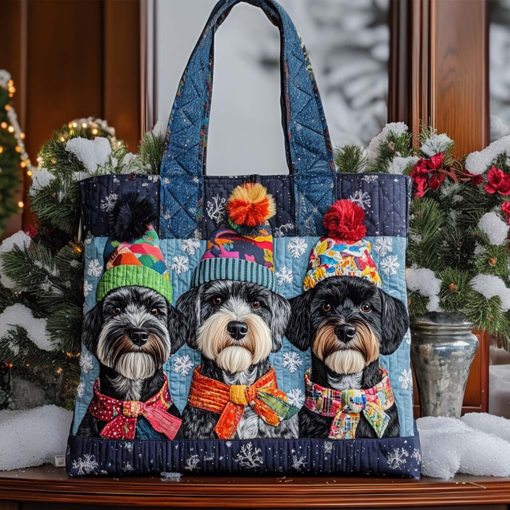 Schnauzer Snow Day Quilted Tote Bag NCU0NT9777