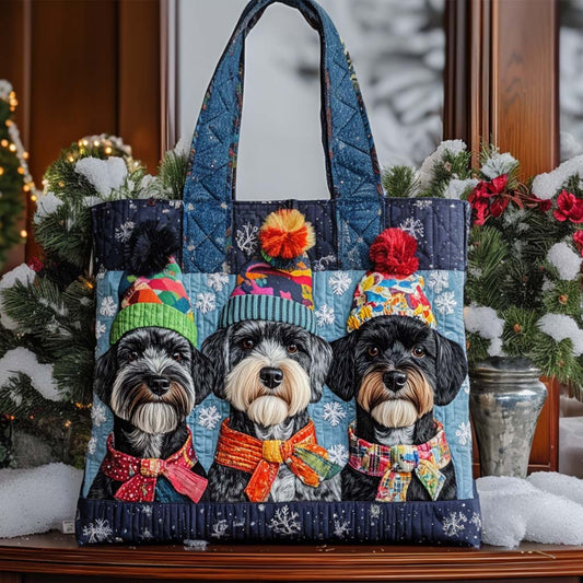 Schnauzer Snow Day Quilted Tote Bag NCU0NT9777