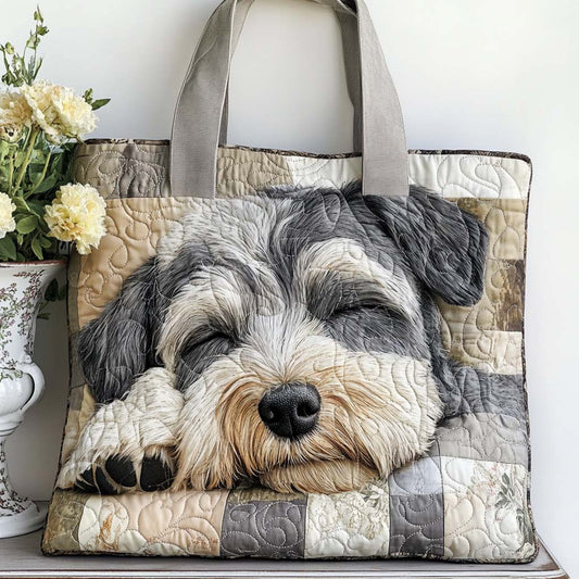 Schnauzer Sweet Nap Quilted Tote Bag NCU0NT9779
