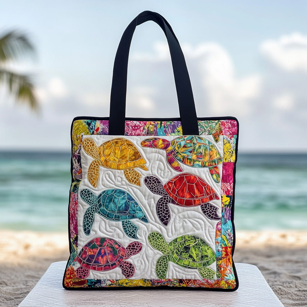 Turtle Quilted Tote Bag NCU0VT203