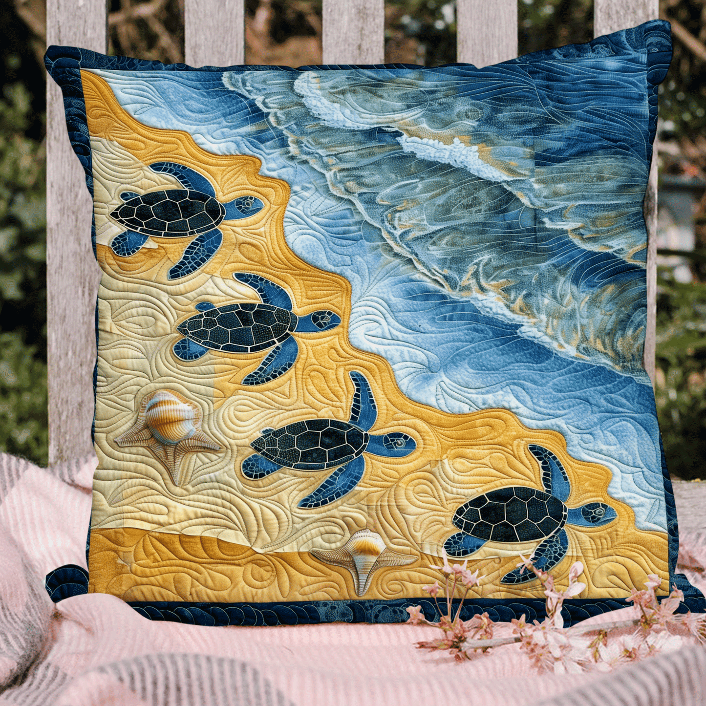 Sea Turtle Bay Quilted Pillow Case NCU0TH1373