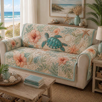 Sea Turtle Cove Quilted Sofa Cover NCU0DV9817