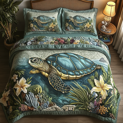 Sea Adventure 3-Piece Quilted Bedding Set NCU0VH4609