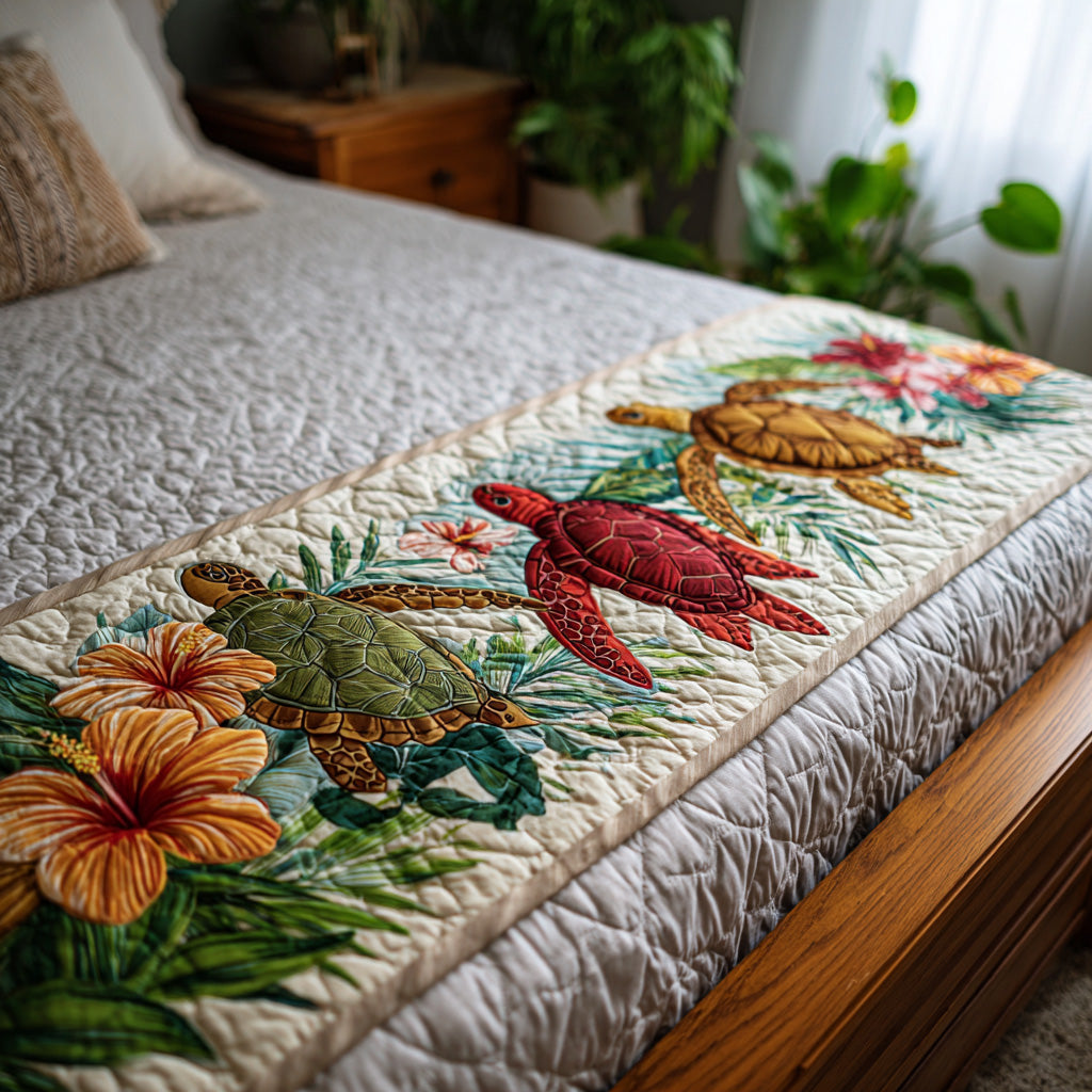 Sea Bloom Quilted Bed Runner NCU0DV6846