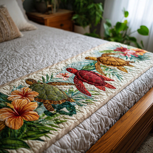 Sea Bloom Quilted Bed Runner NCU0DV6846