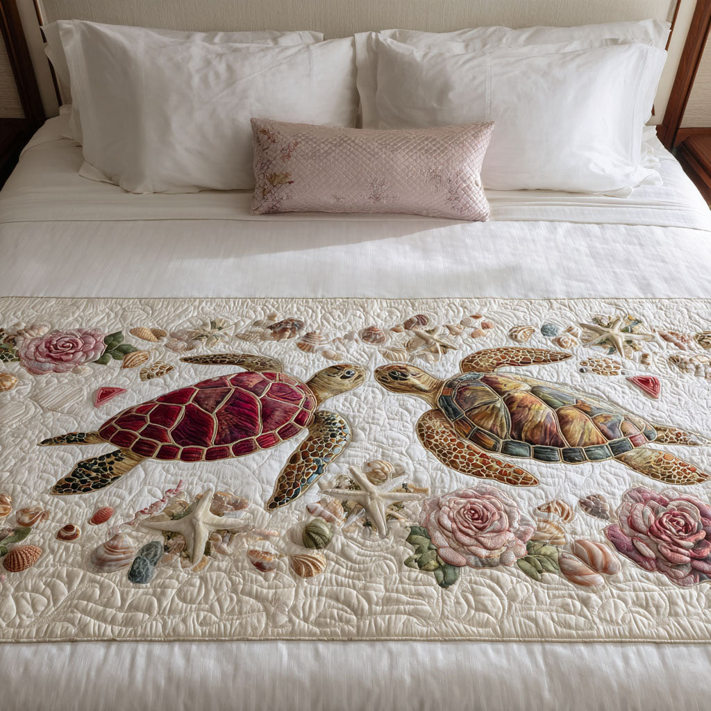 Sea Blossom Quilted Bed Runner NCU0PT10853