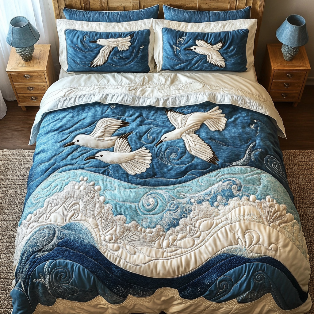 Sea Breeze 3-Piece Quilted Bedding Set NCU0DK6808