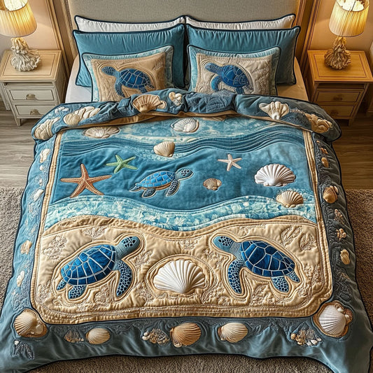 Sea Breeze 3-Piece Quilted Bedding Set NCU0NT4231