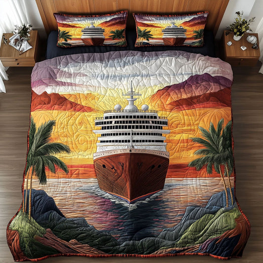 Sea Breeze 3-Piece Quilted Bedding Set NCU0PT8038