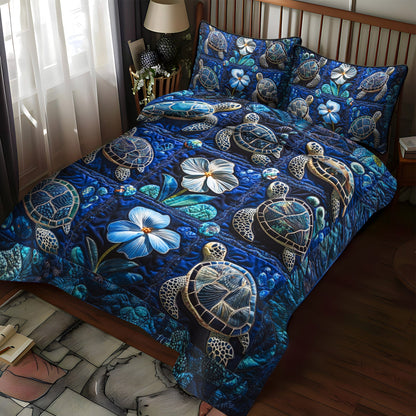 Sea Breeze Glide 3-Piece Quilted Bedding Set NCU0PT2806