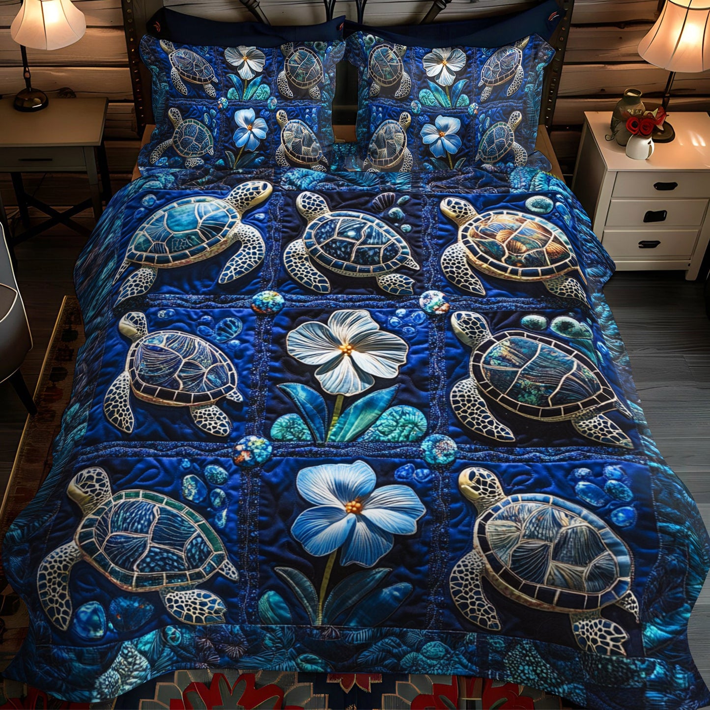 Sea Breeze Glide 3-Piece Quilted Bedding Set NCU0PT2806