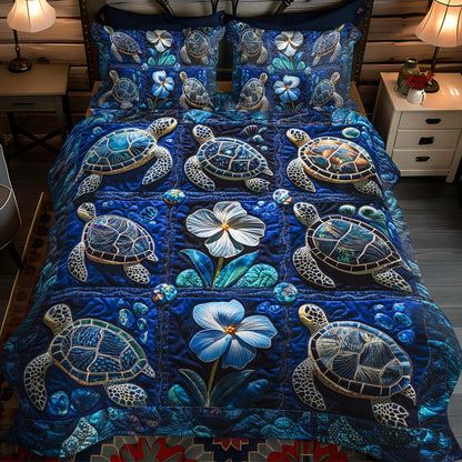 Sea Breeze Glide 3-Piece Quilted Bedding Set NCU0PT2806