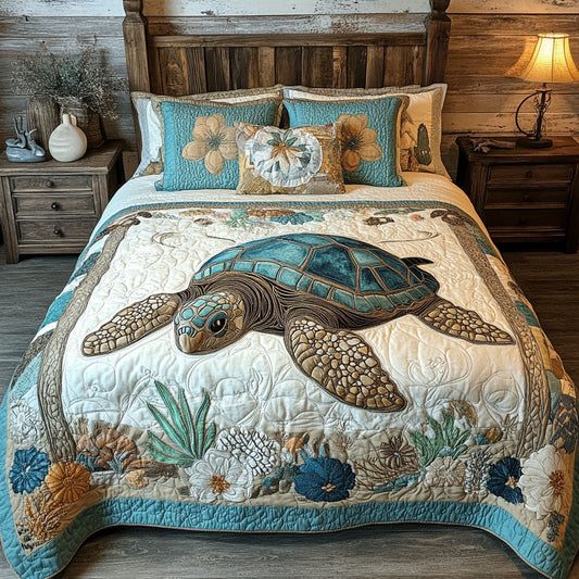 Sea Breeze Haven 3-Piece Quilted Bedding Set NCU0PT5134