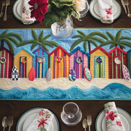 Sea Breeze Huts Quilted Table Runner NCU0NT6492