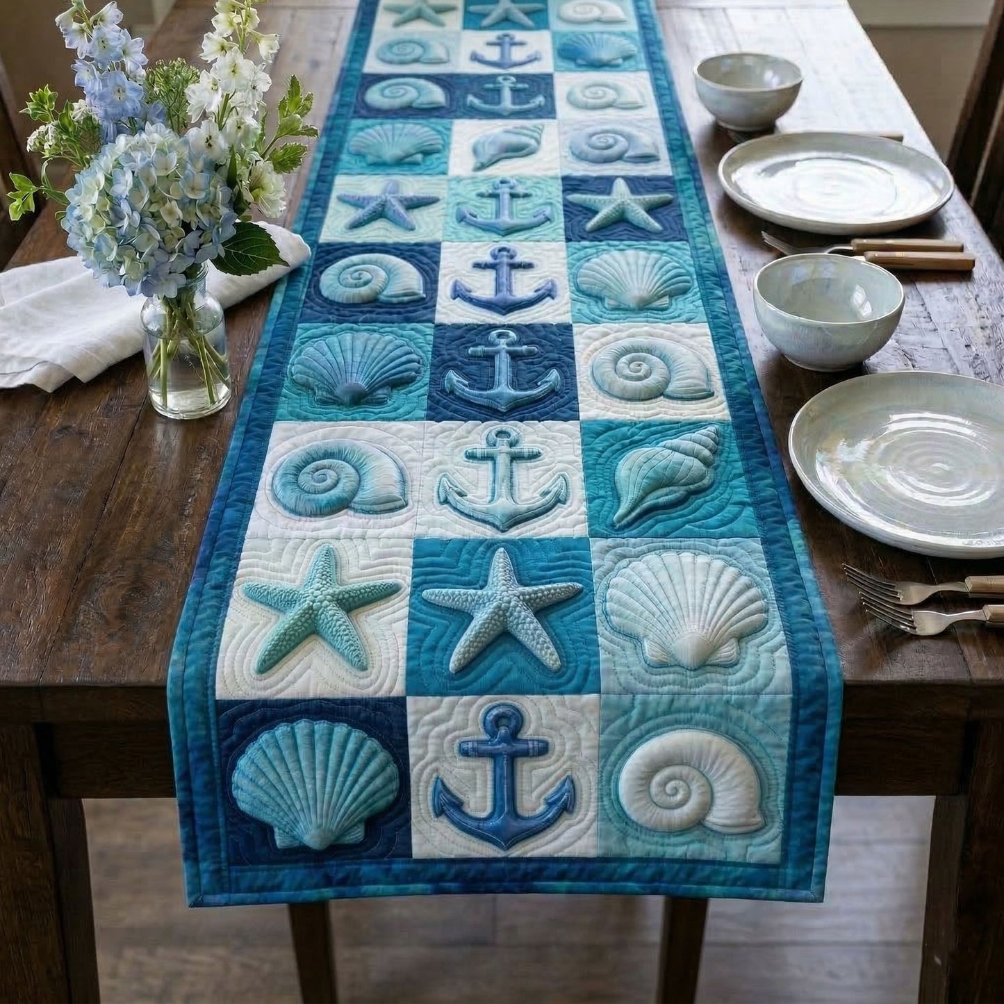 Sea Breeze Quilted Table Runner NCU0NT12501